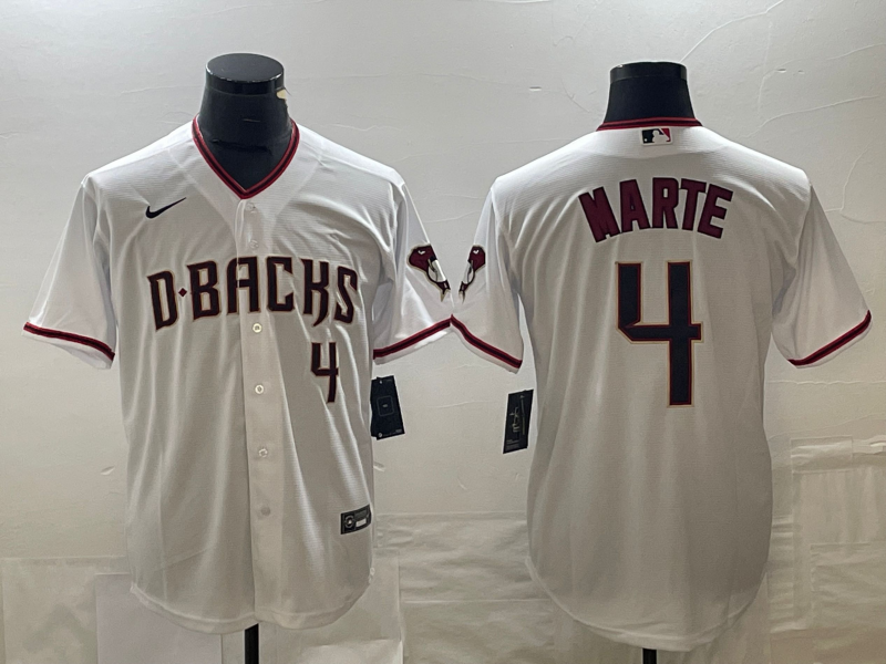 Men's Arizona Diamondbacks Ketel Marte #4 White Home Jersey